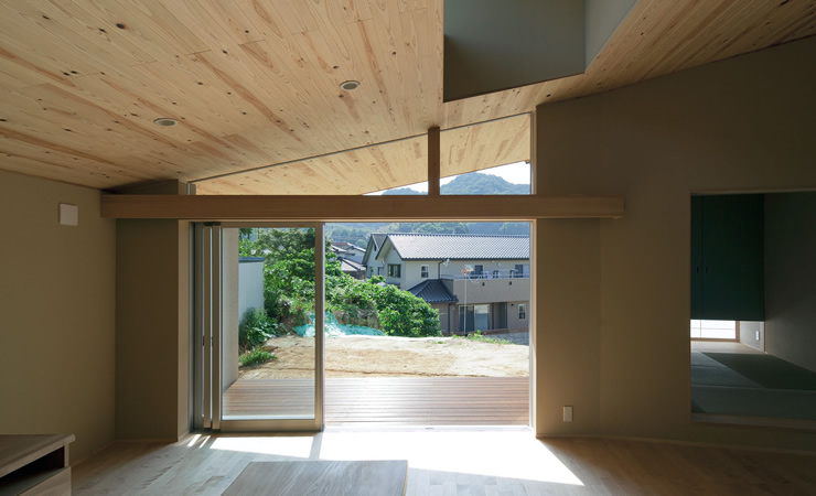 2階リビングからのながめ 住宅設計 サンカクスケール